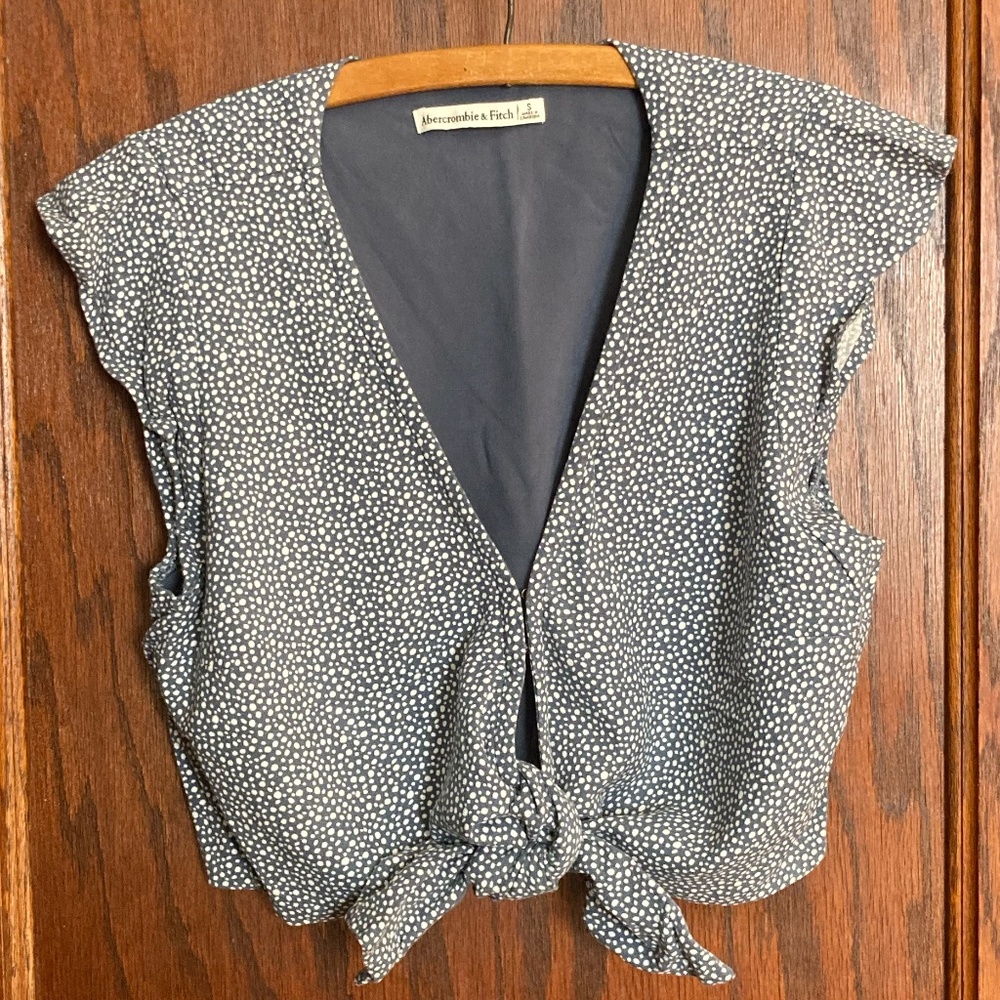 Abercrombie & Fitch Polka Dot Tie Blouse - Women's Size S